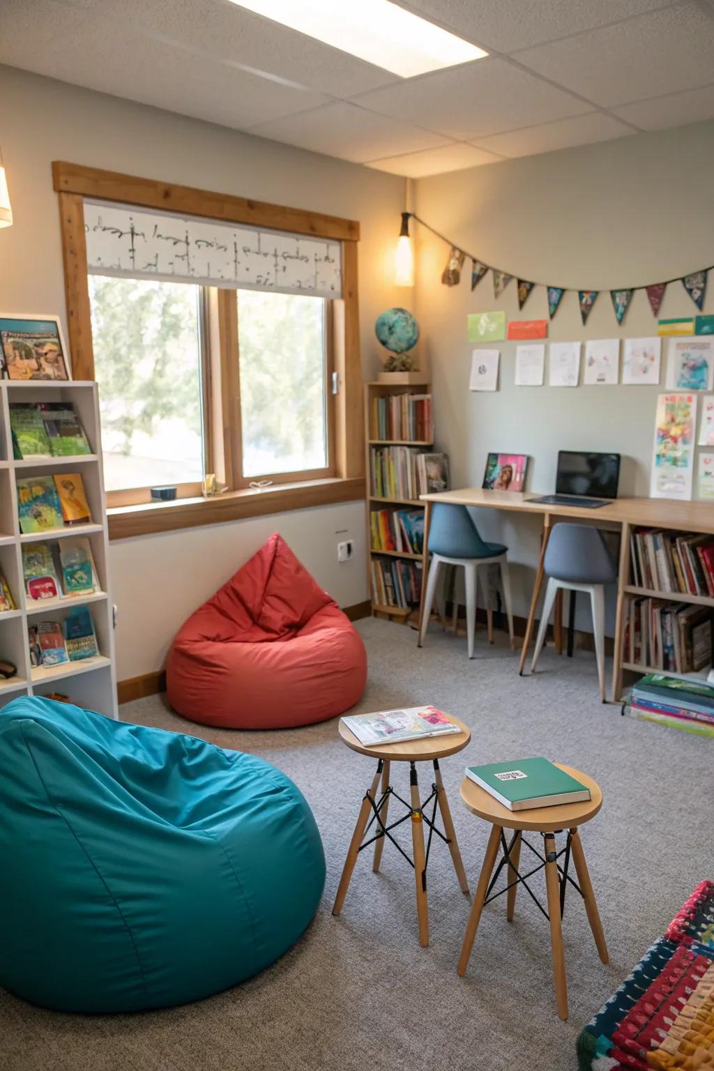 Comfortable seating promotes engagement.