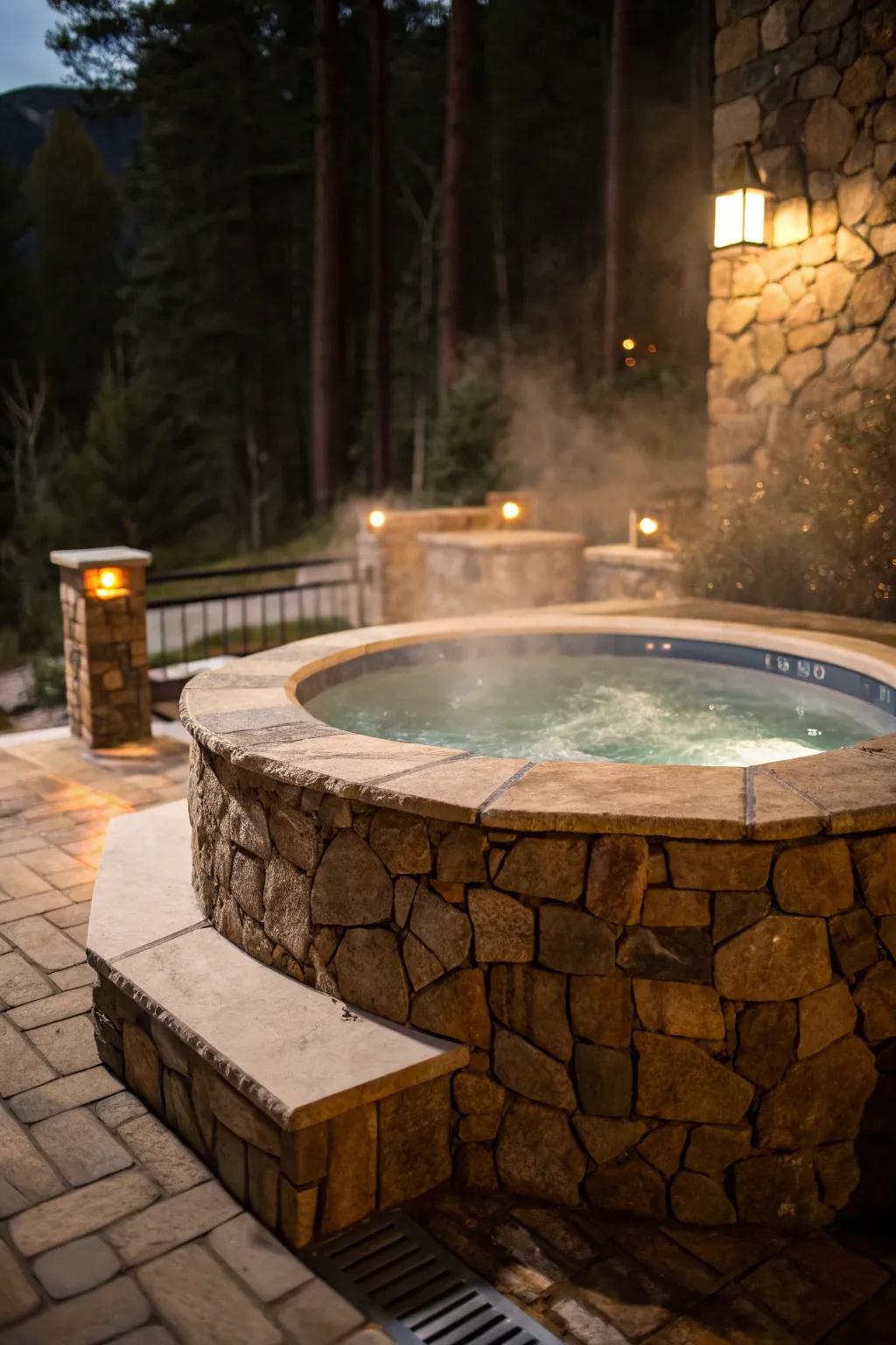 Stone walls furnish rustic charm and enduring seclusion.