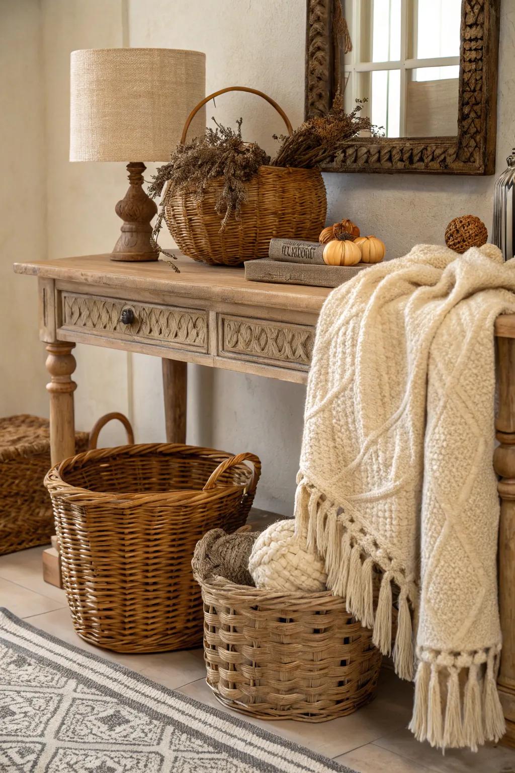 A variety of textured accents add warmth and a welcoming allure.