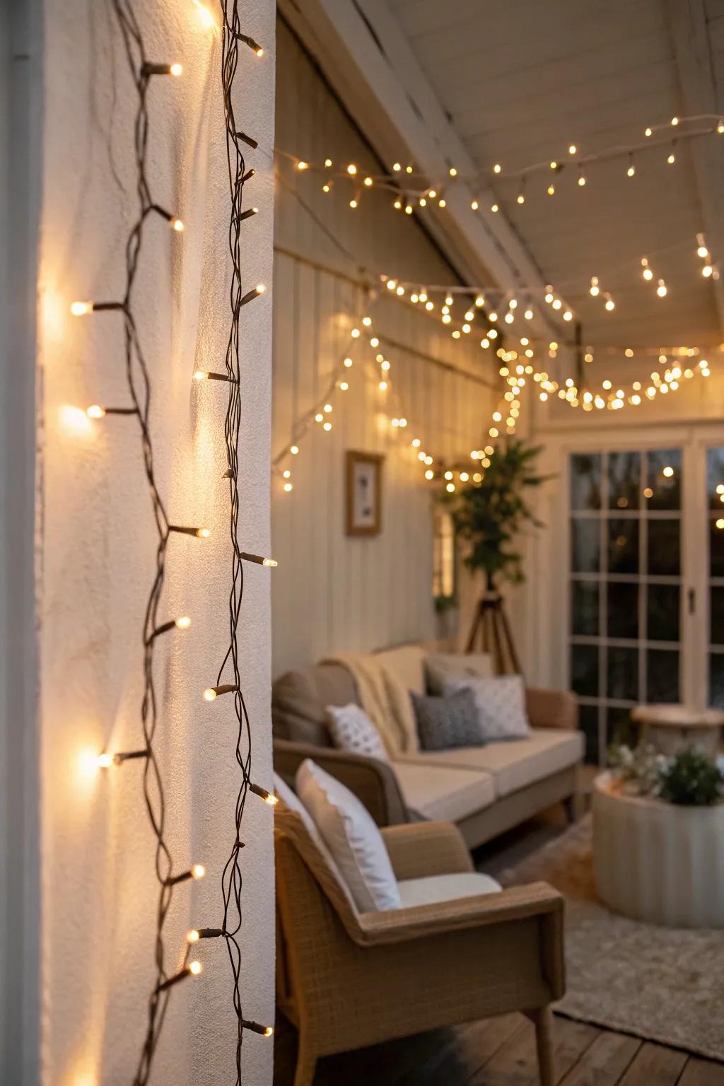 Establish a magical ambiance utilizing whimsical tiny illuminations.