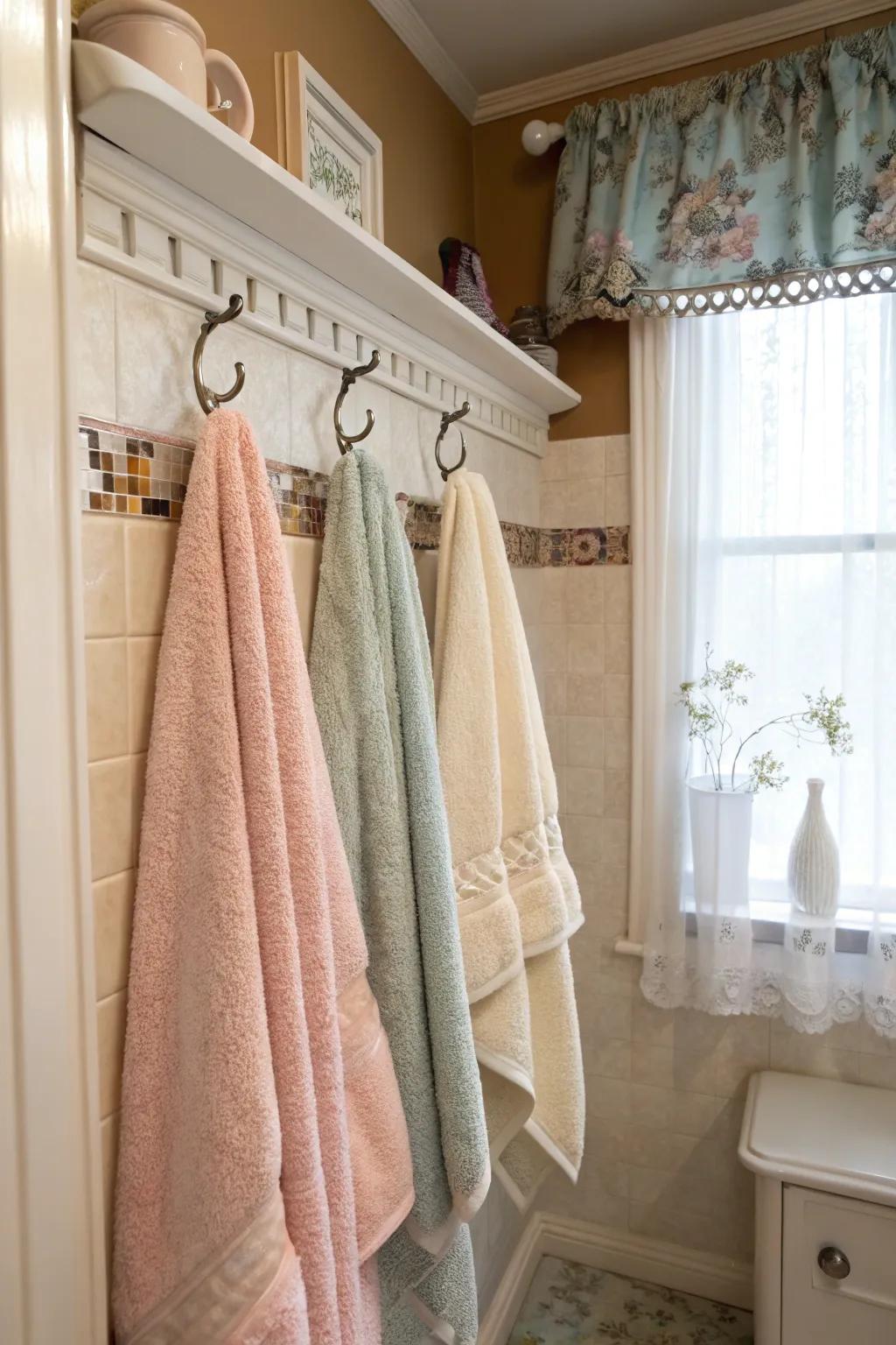A cloth alcove adds character and function to unused areas.