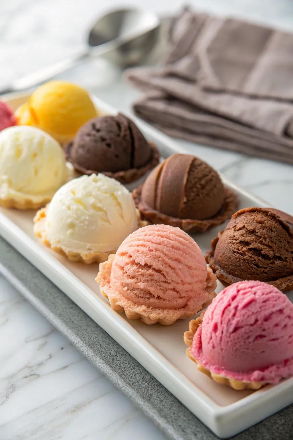 Small scoops offer variety without extra.