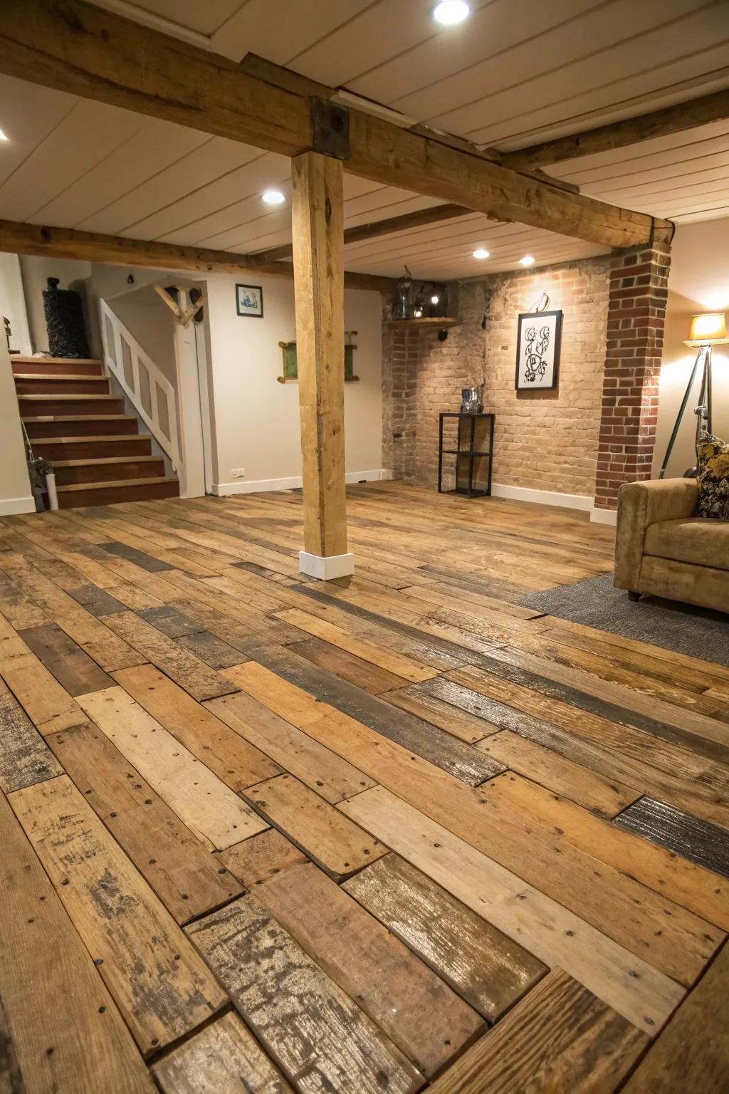 Board floors convey a rustic and environmentally friendly essence.