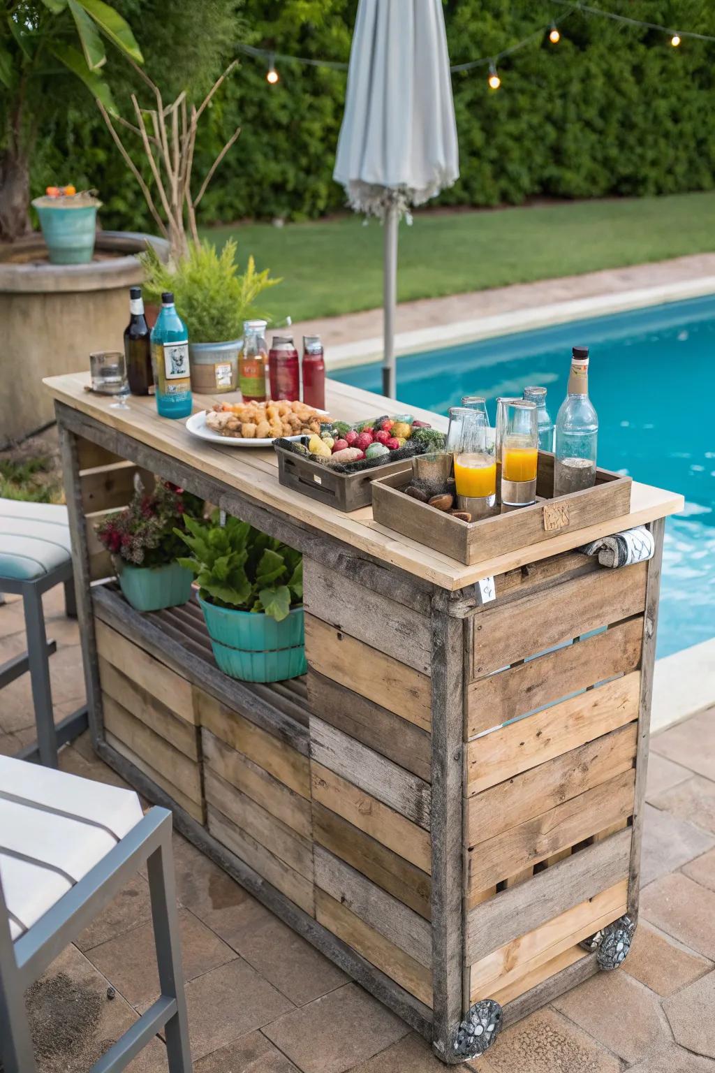 A poolside bar elevates your backyard get-togethers.