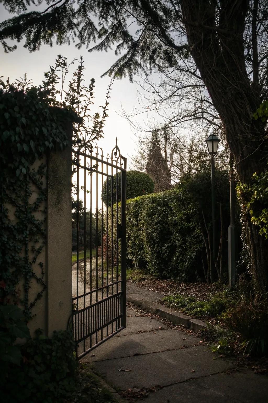 A hidden iron gate that surprises and delights visitors.
