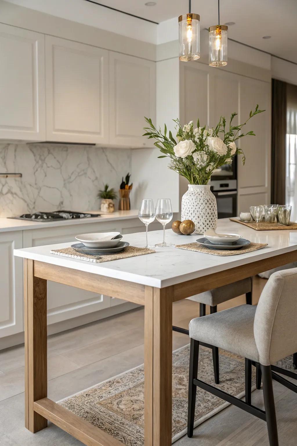 Understated refinement in a minimalist kitchen layout.