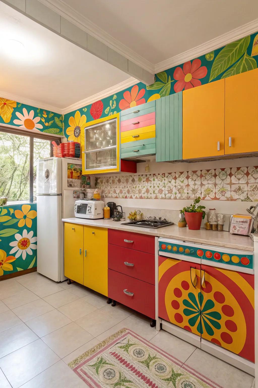 Lively colors on paneling impart personality and vitality.