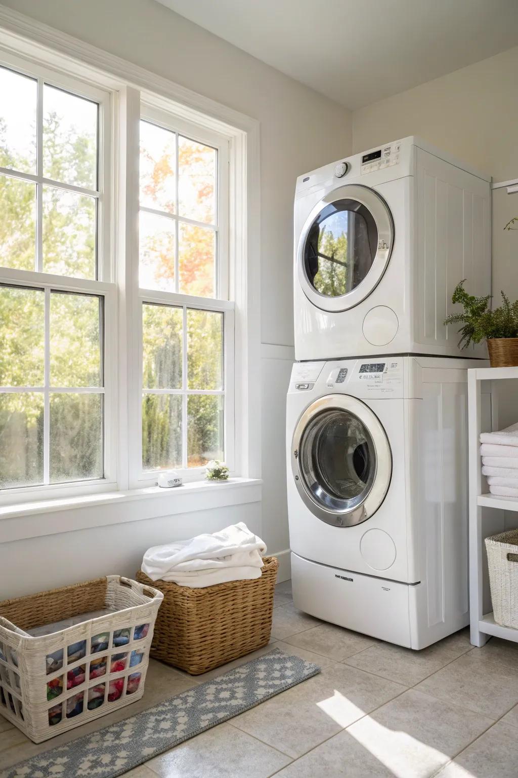 Enhance your laundry space by using natural light.