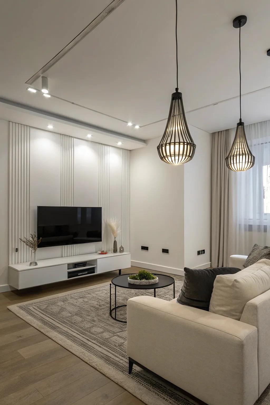 Simple LED fixtures for a neat look.