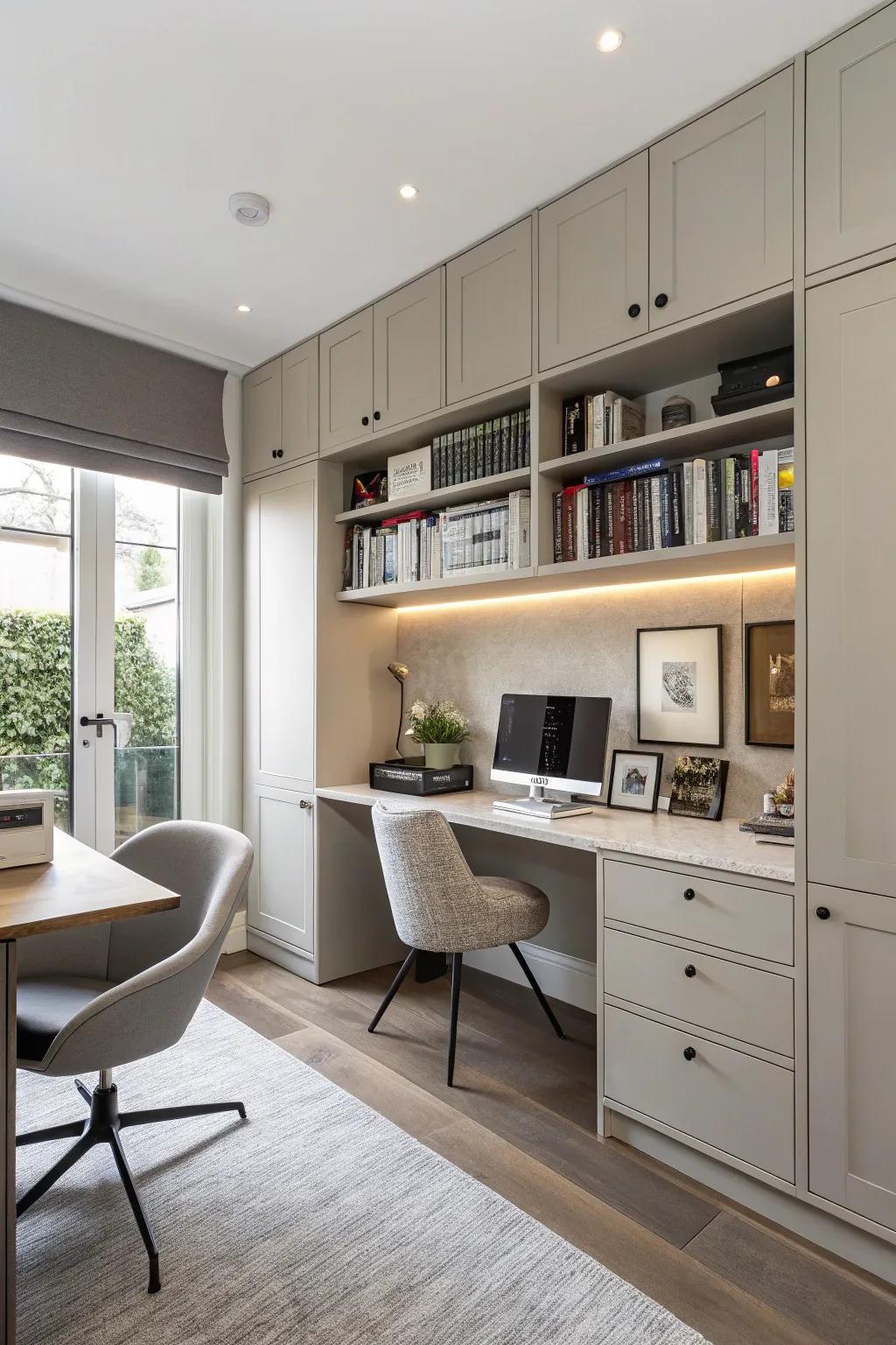 Keep your space neat with discreet storage.