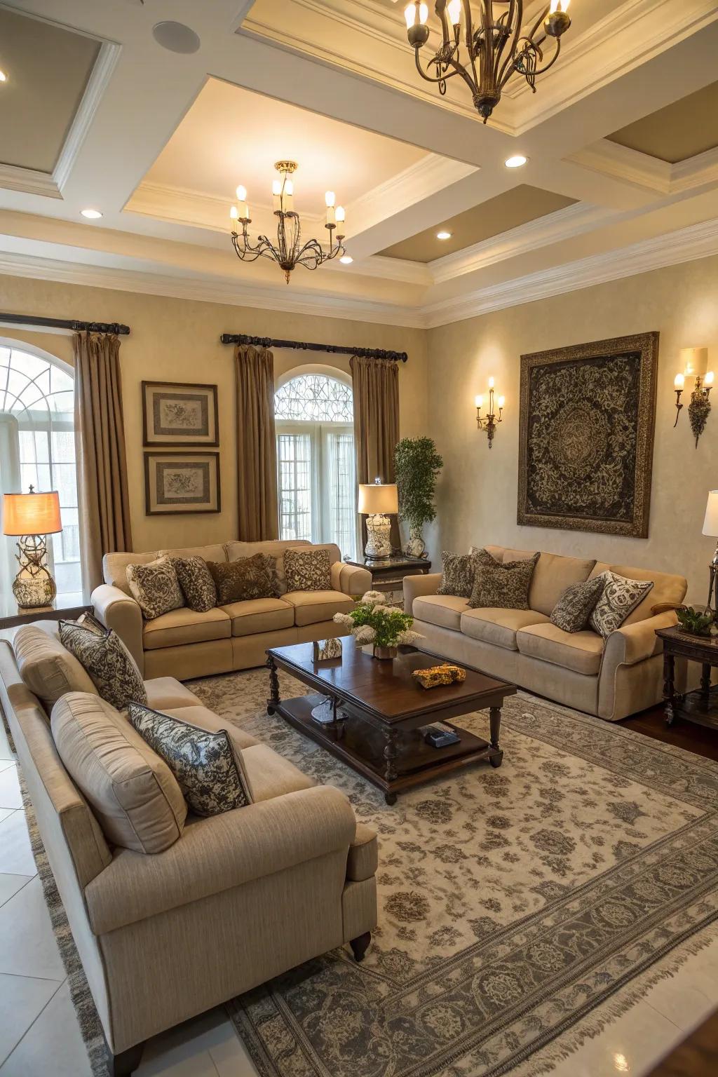 An inviting horseshoe shape that loves a crowd.