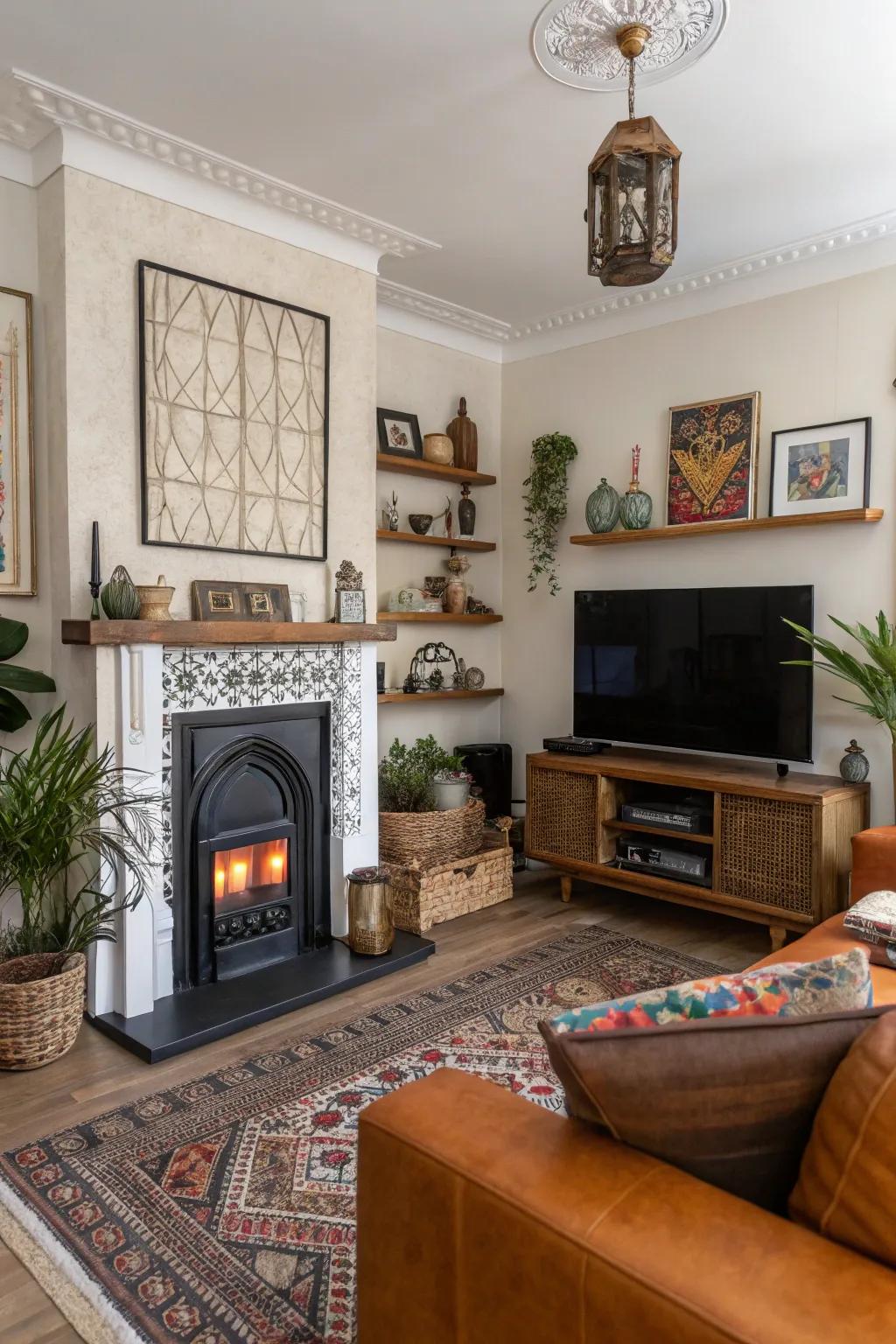 A blended mix of styles reflects personal taste.