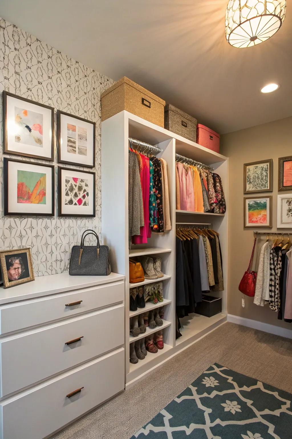 Artwork brings personality to your closet.