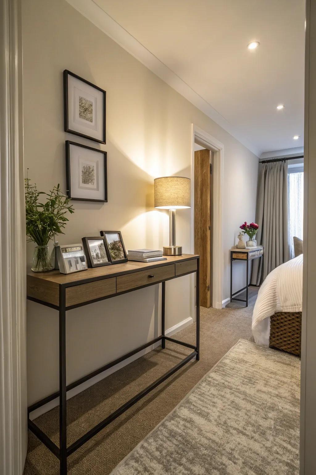 Surface tables add elegance and practicality.