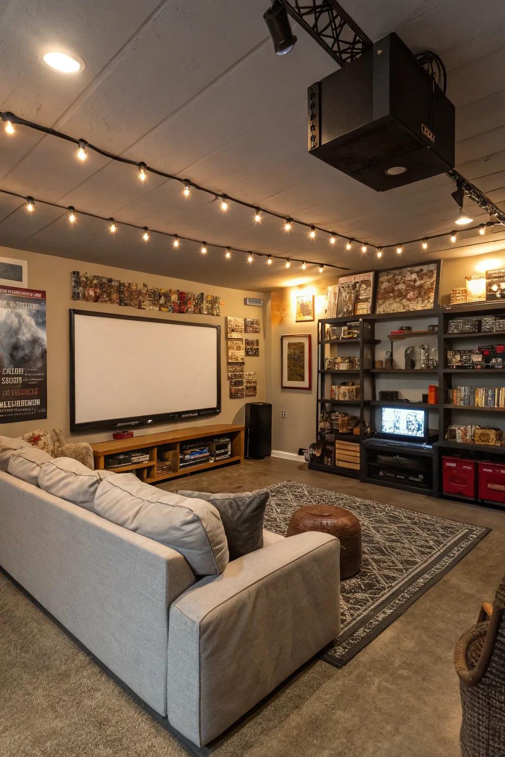 A machine turns your man cave into a theater.