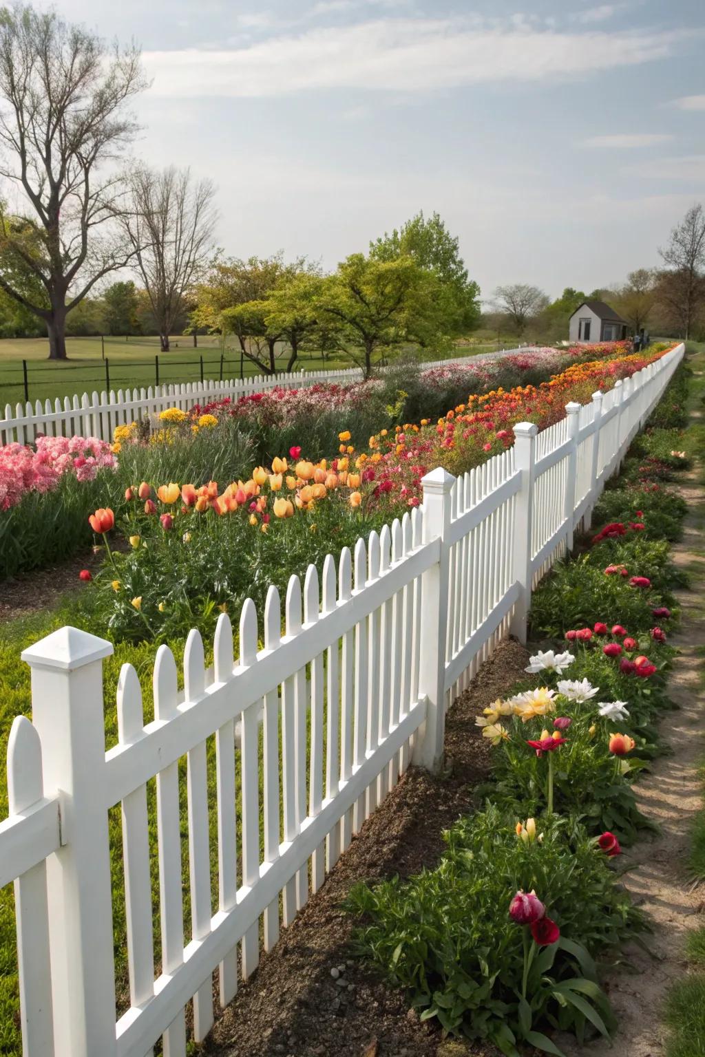 With a classic picket fence, you may add timeless appeal.