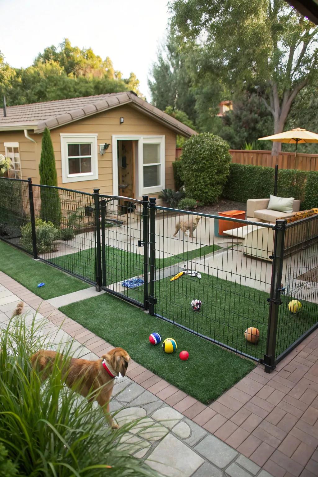 A practical dog run that protects the beauty of your yard.
