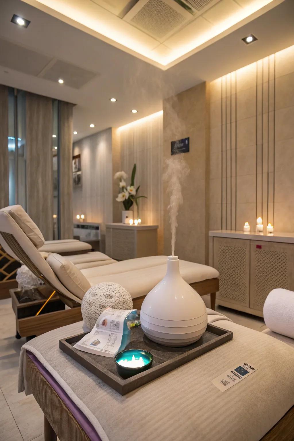 Draw on the senses with soothing aromas and sounds.