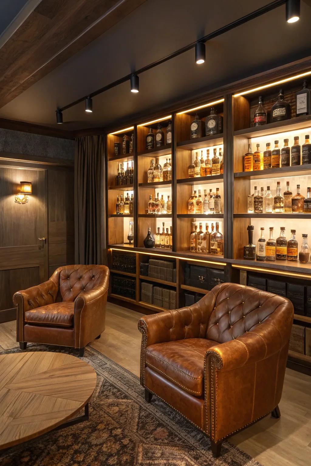 Indulge in sophistication with a whiskey library.