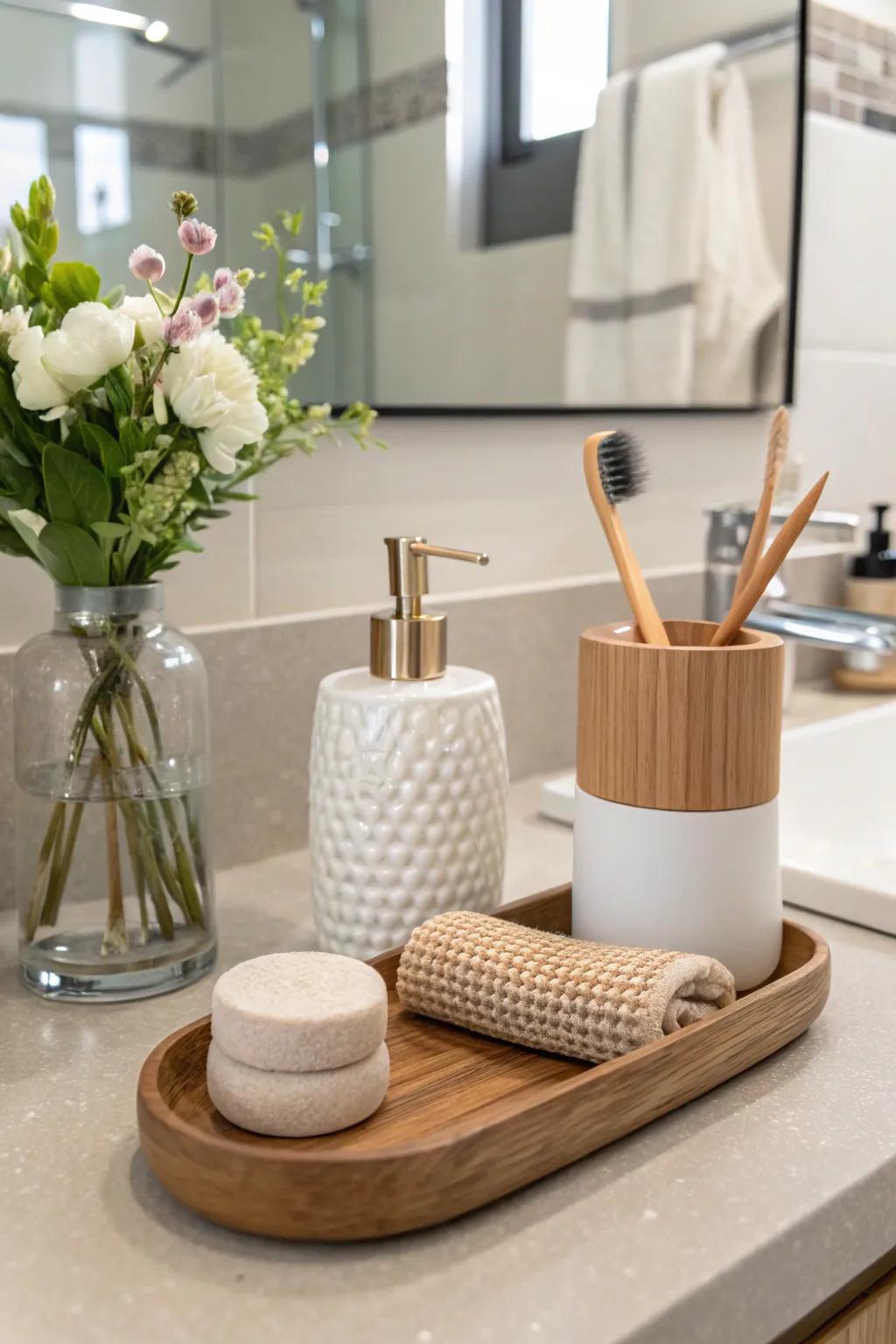 Blending substances appends depth to the minimalist design.
