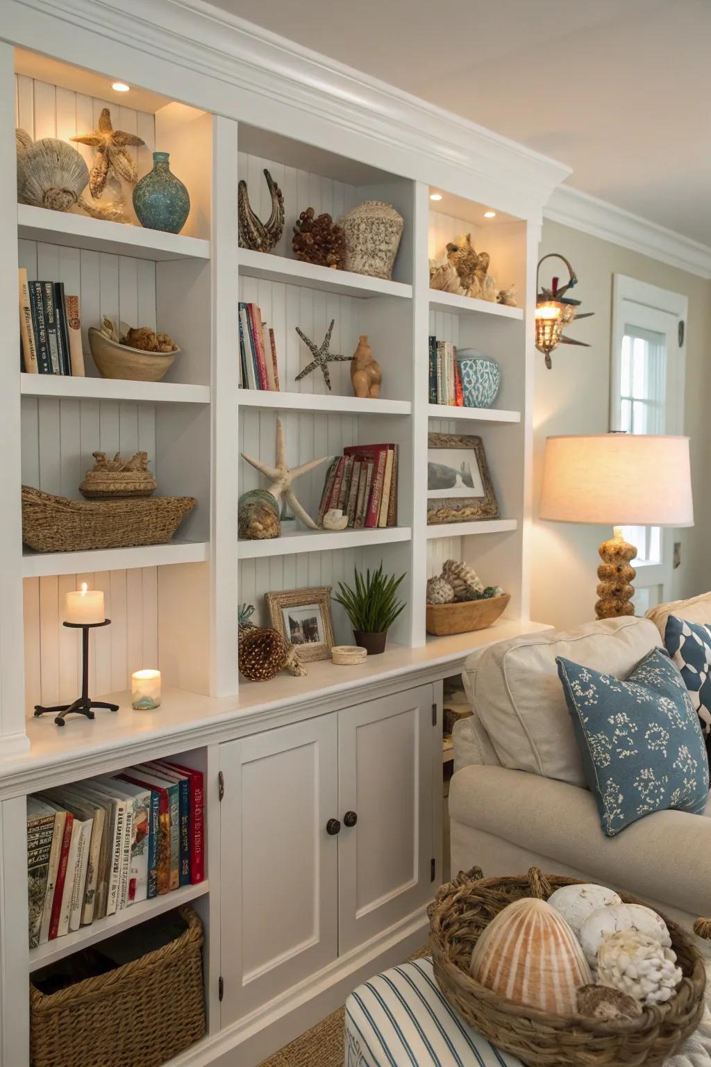 Open shelving allows for personal expression.