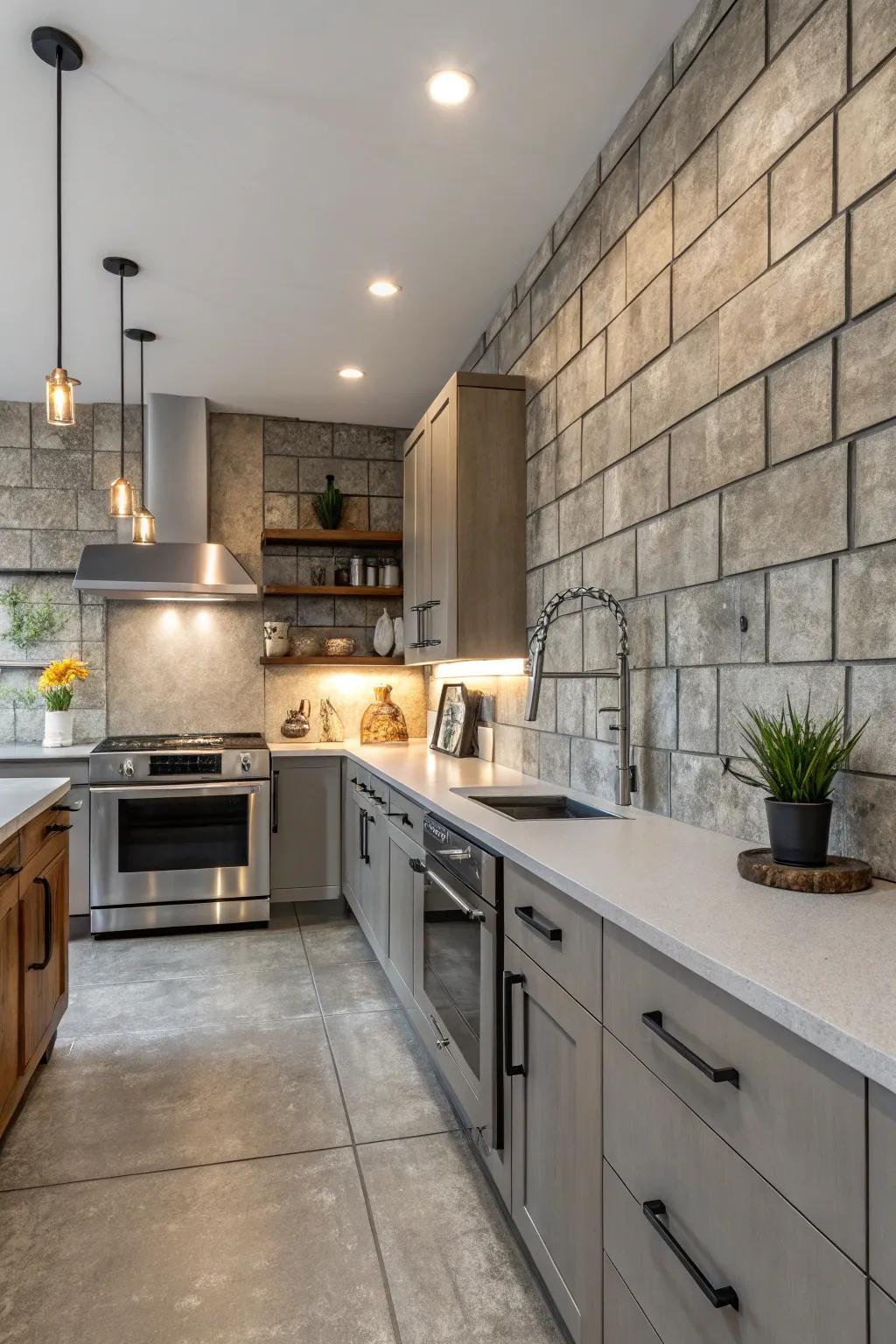 Concrete panels impart a raw, cutting-edge vibe.