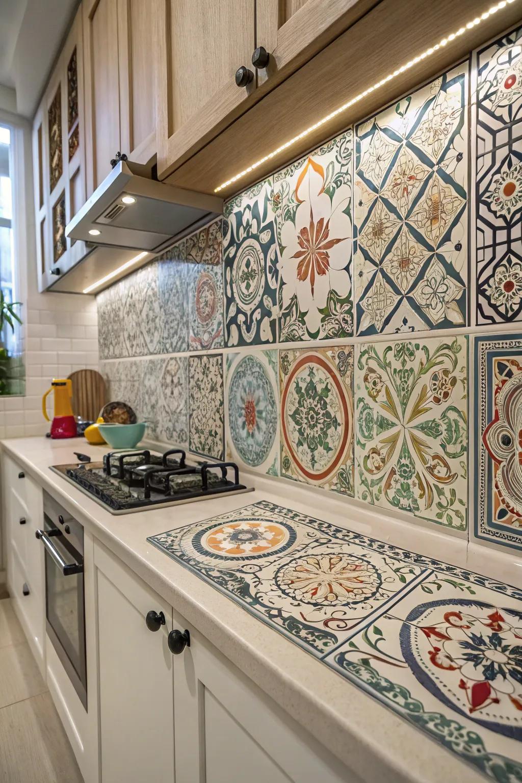 Classic pattern tiles bring exotic appeal and intricate designs.