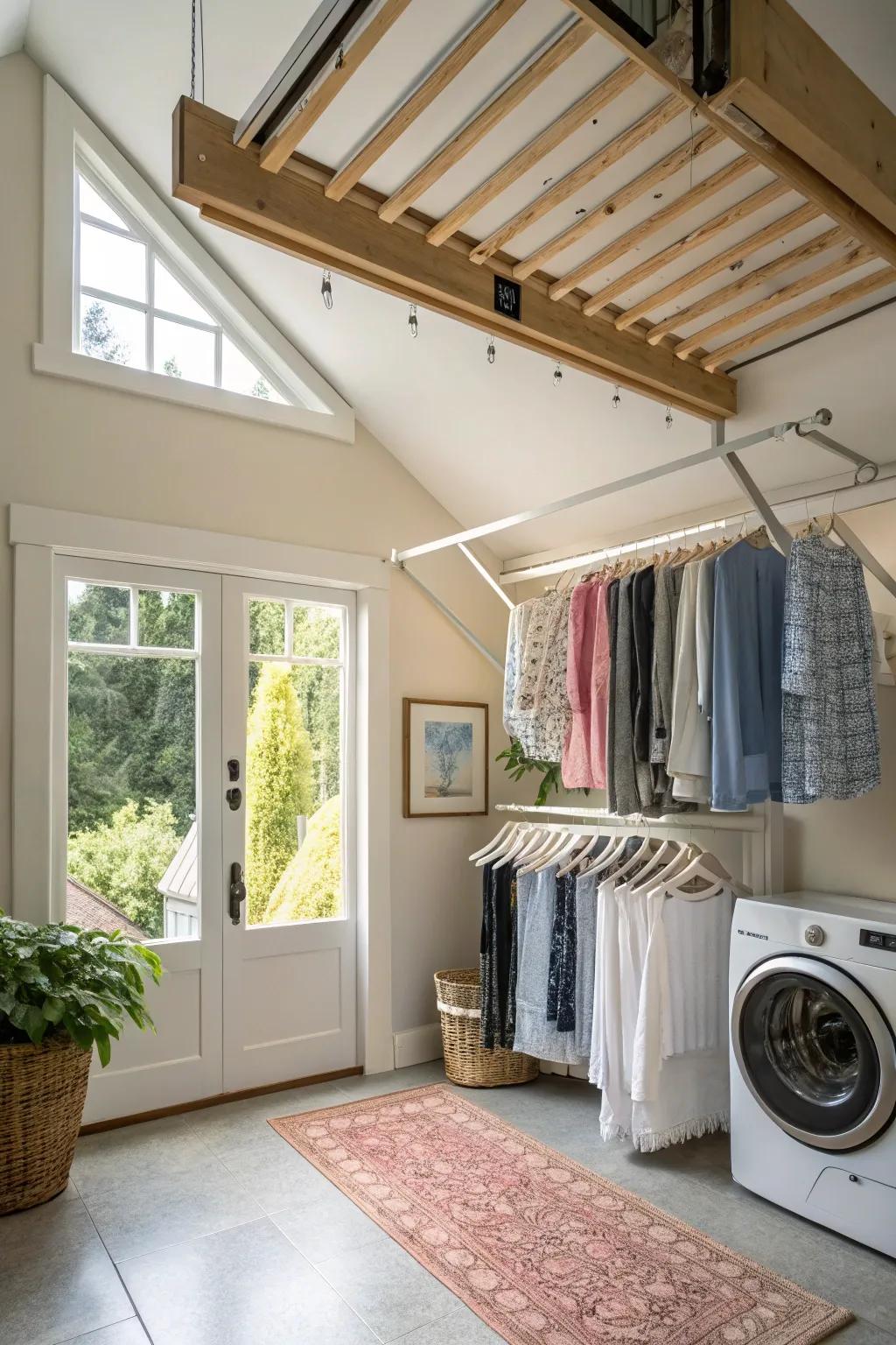 Clothes drying racks save space and add convenience.