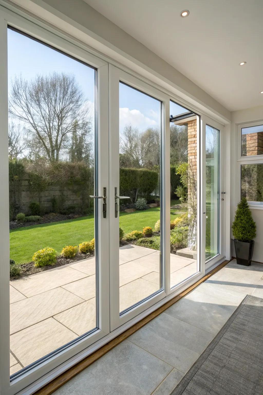 Energy-efficient entrances for a cozy, eco-conscious home.