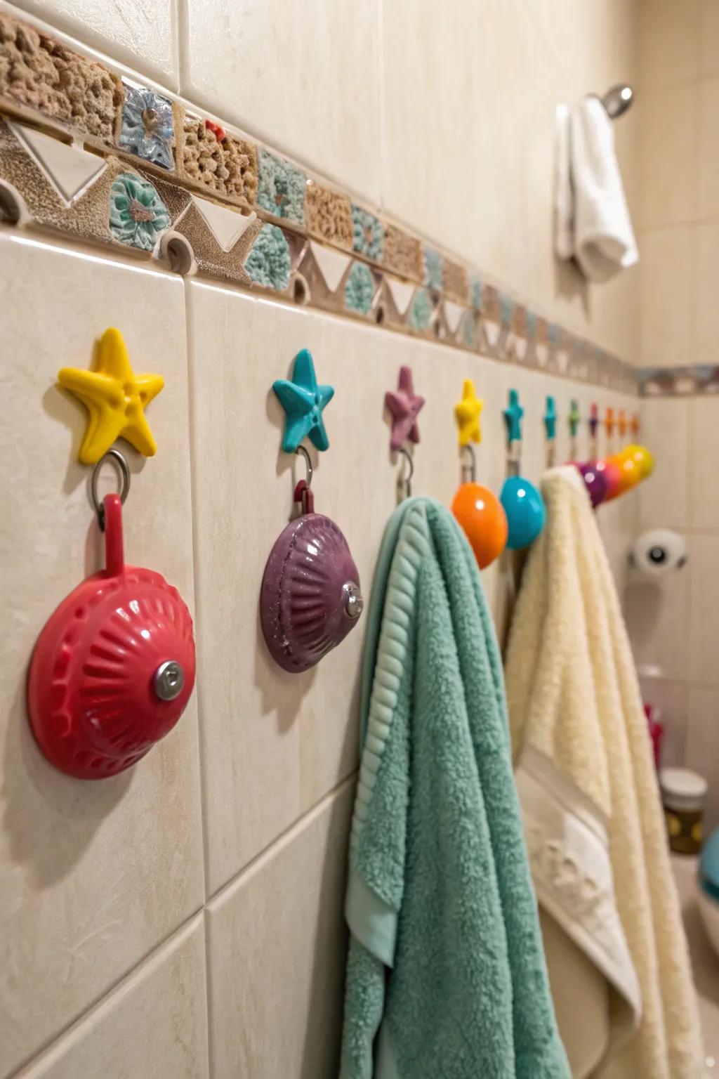 Artistic embellishments through ceramic wall fasteners.