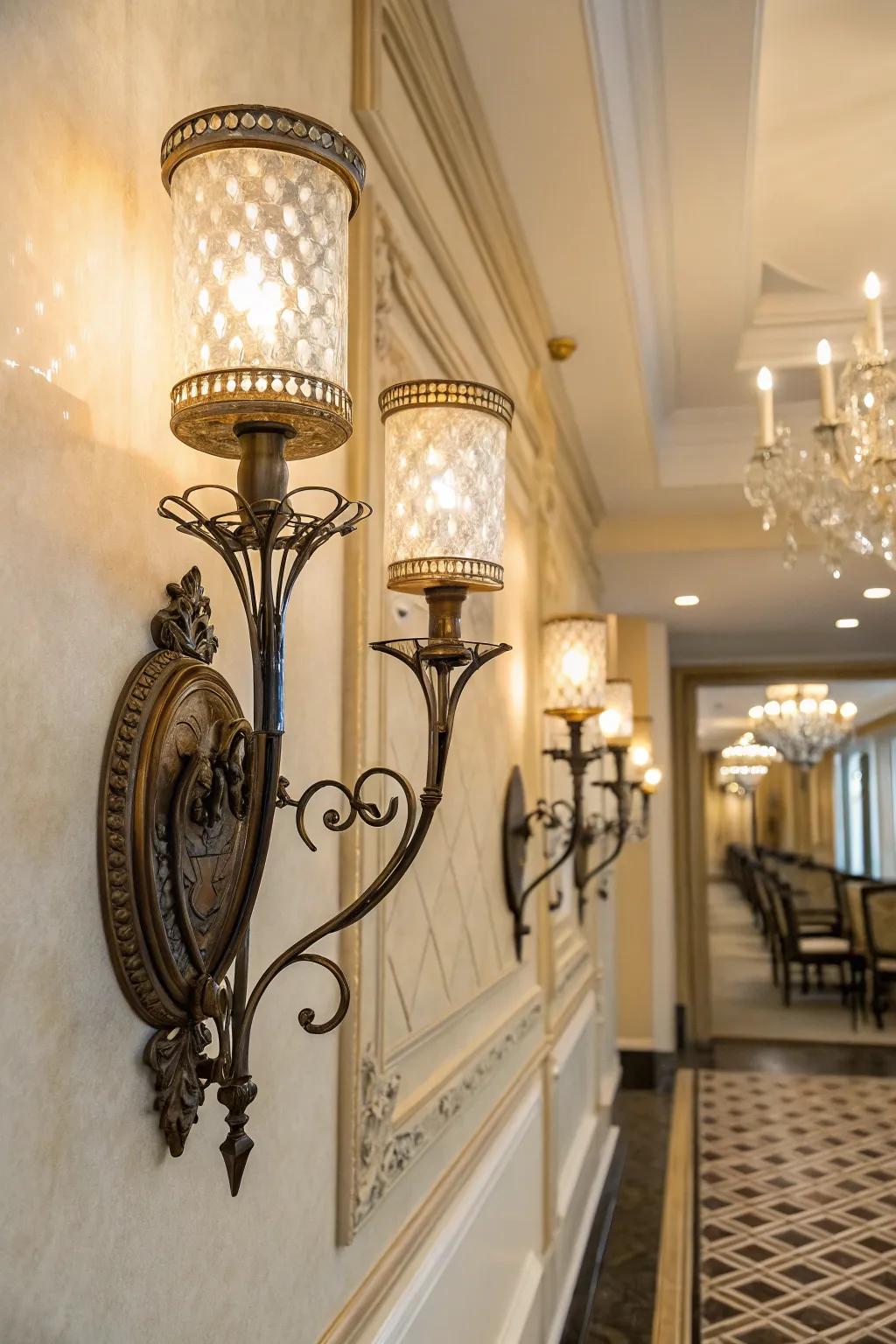 Mixed-material lights add depth and interest to your decor.