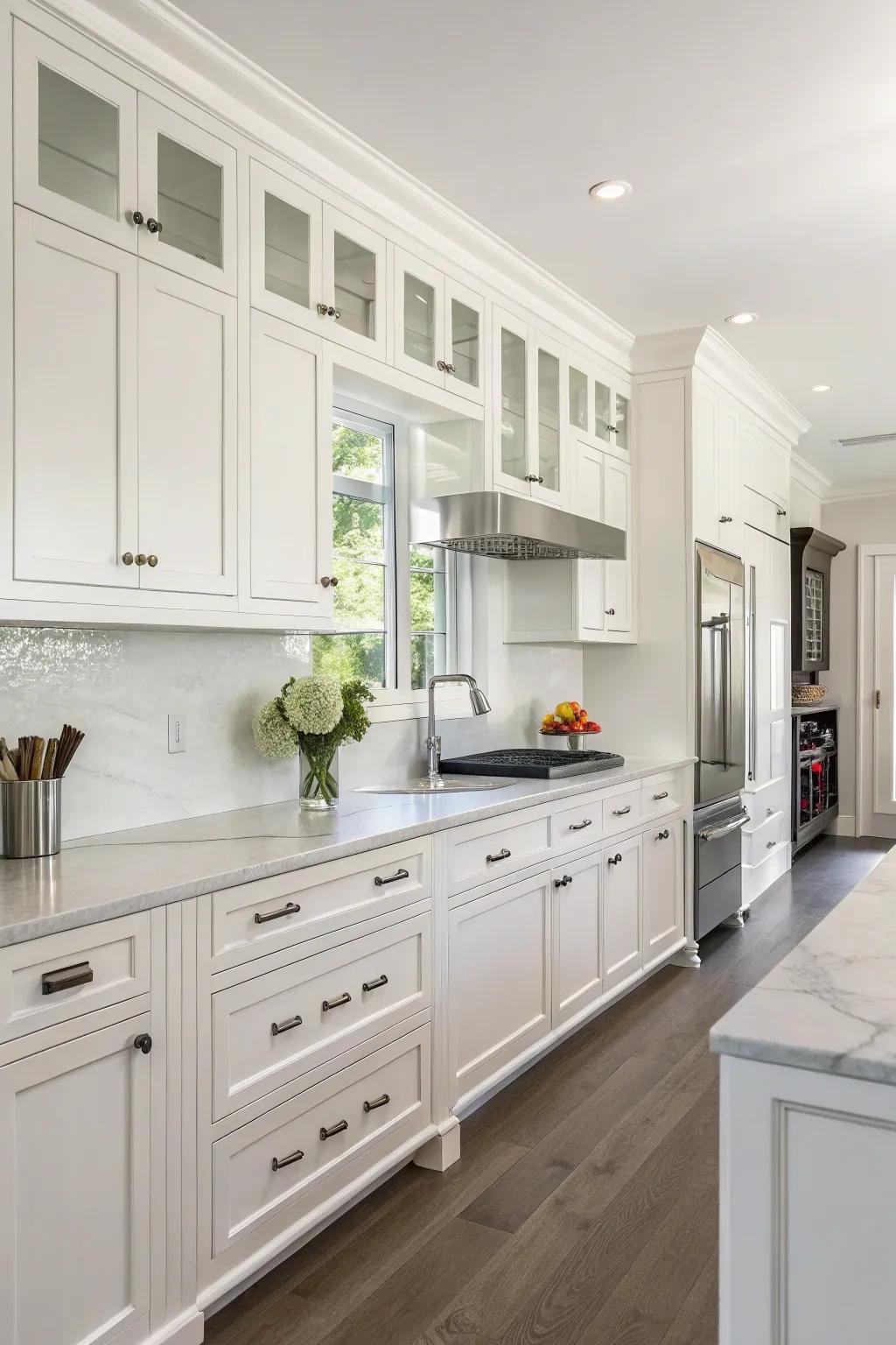 Shaker cabinets offer a blend of tradition and modernity.