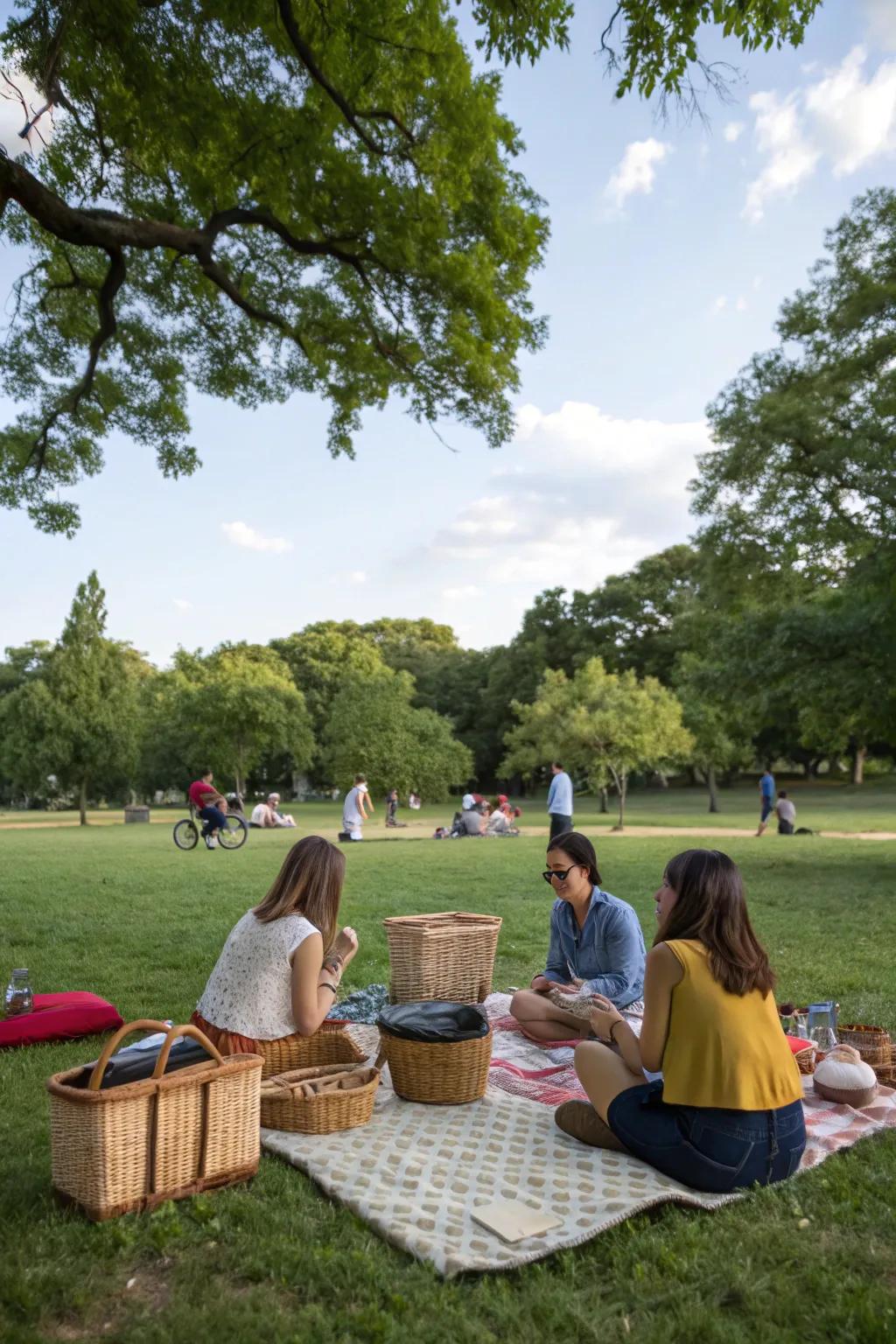 An unwinding open-air picnic shared with friends.