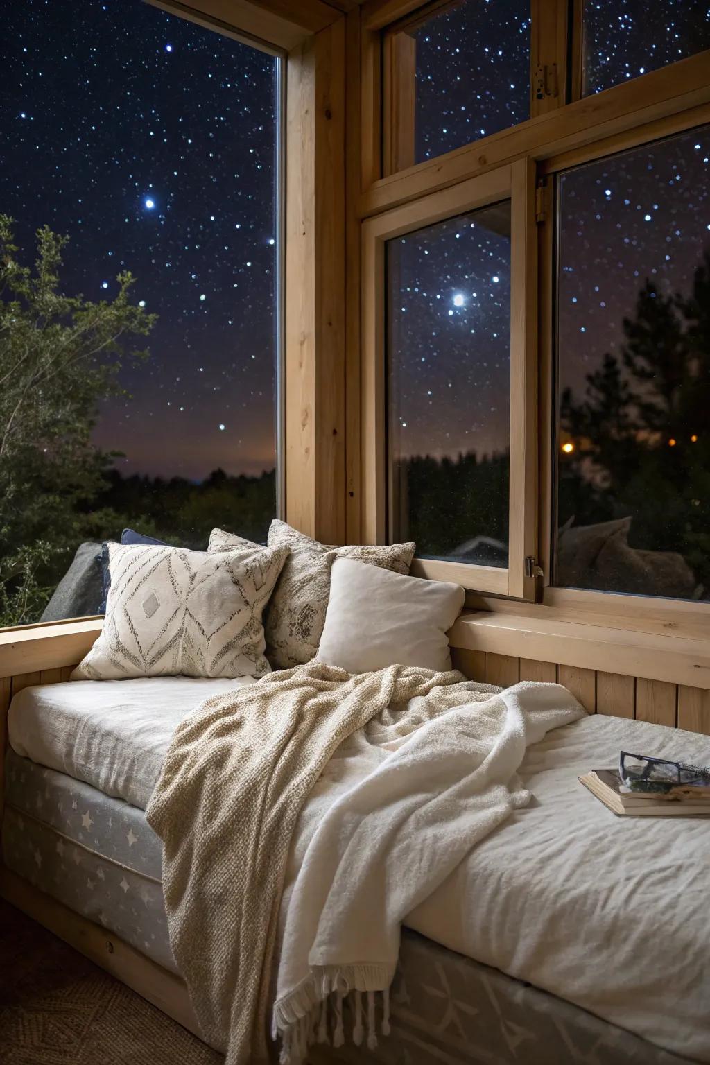 A luxurious nook featuring a daybed, perfect for relaxation and dreaming.