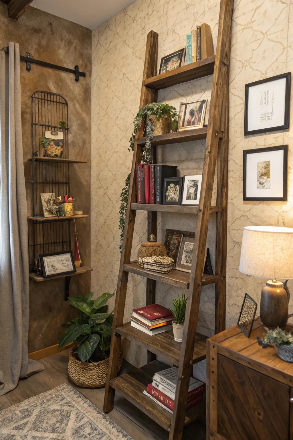 Stairway ledges convey a countryside allure and nonchalant panache to your office.