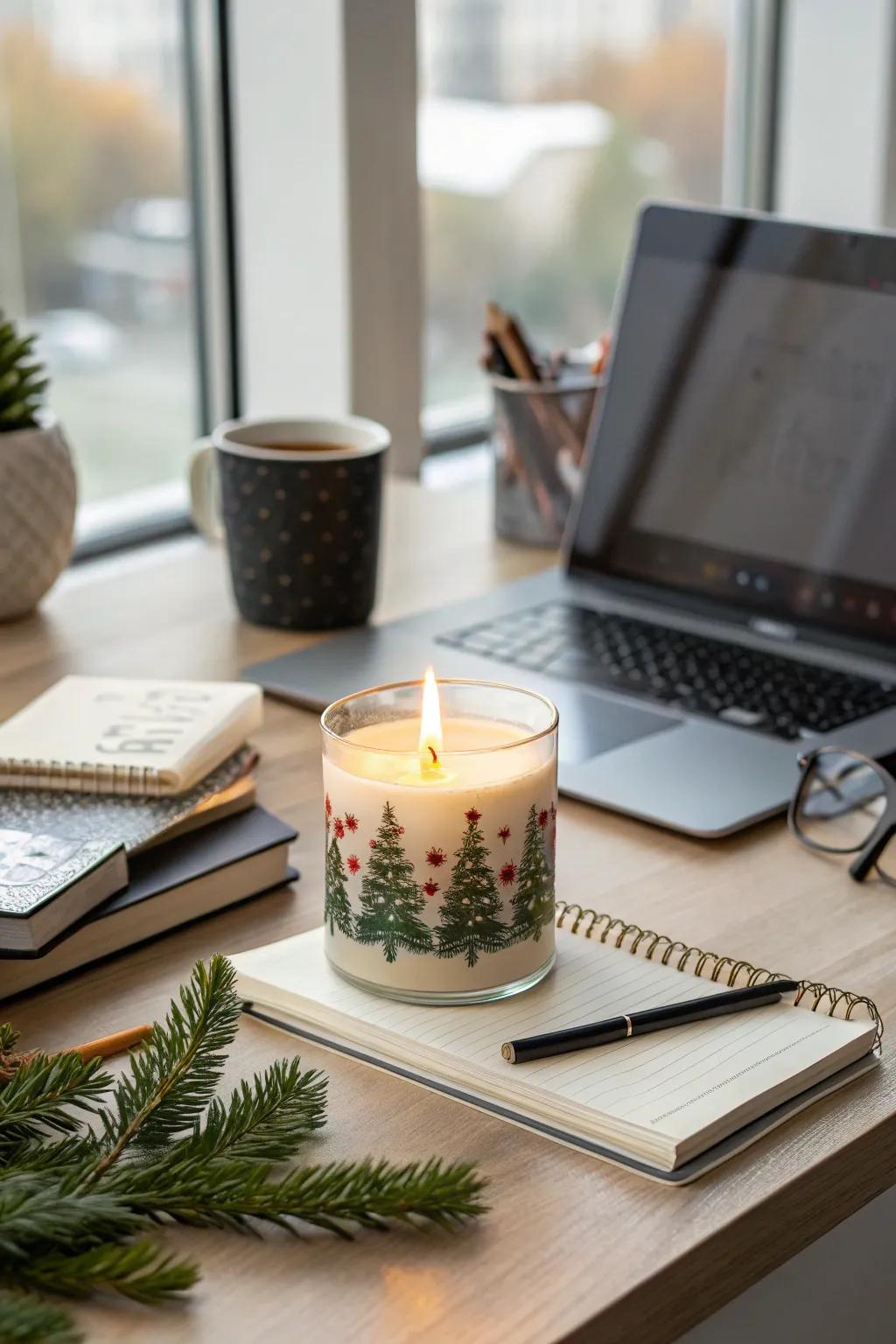 A scented wax fills your workspace with the aroma of the season.