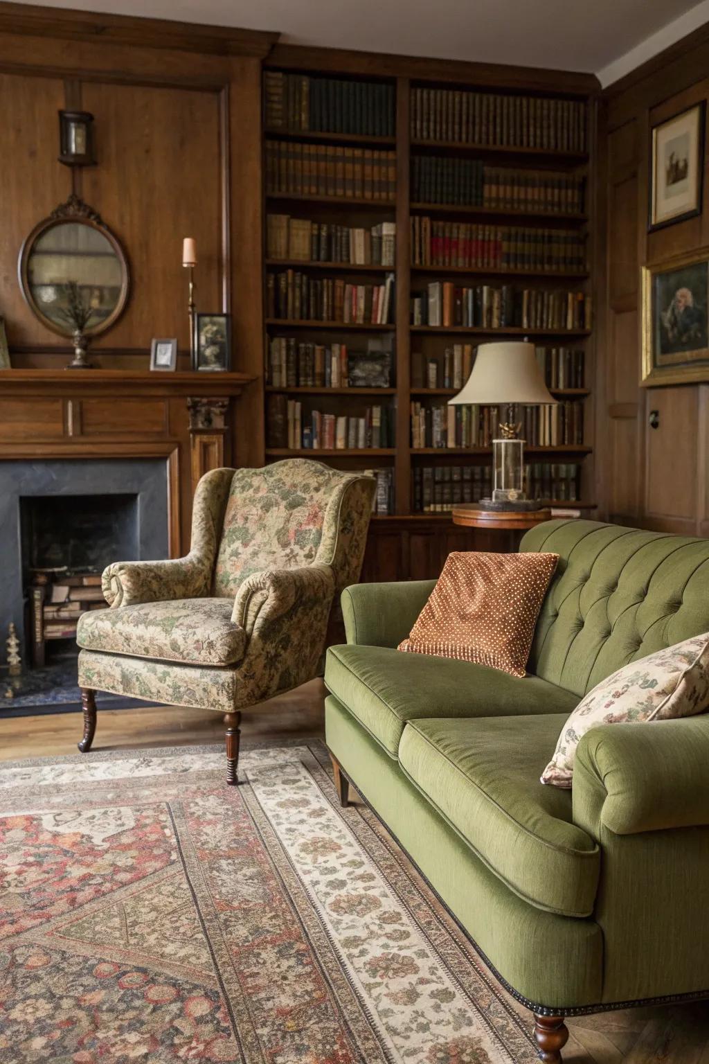 Timeless pieces impart enduring elegance to the living area.