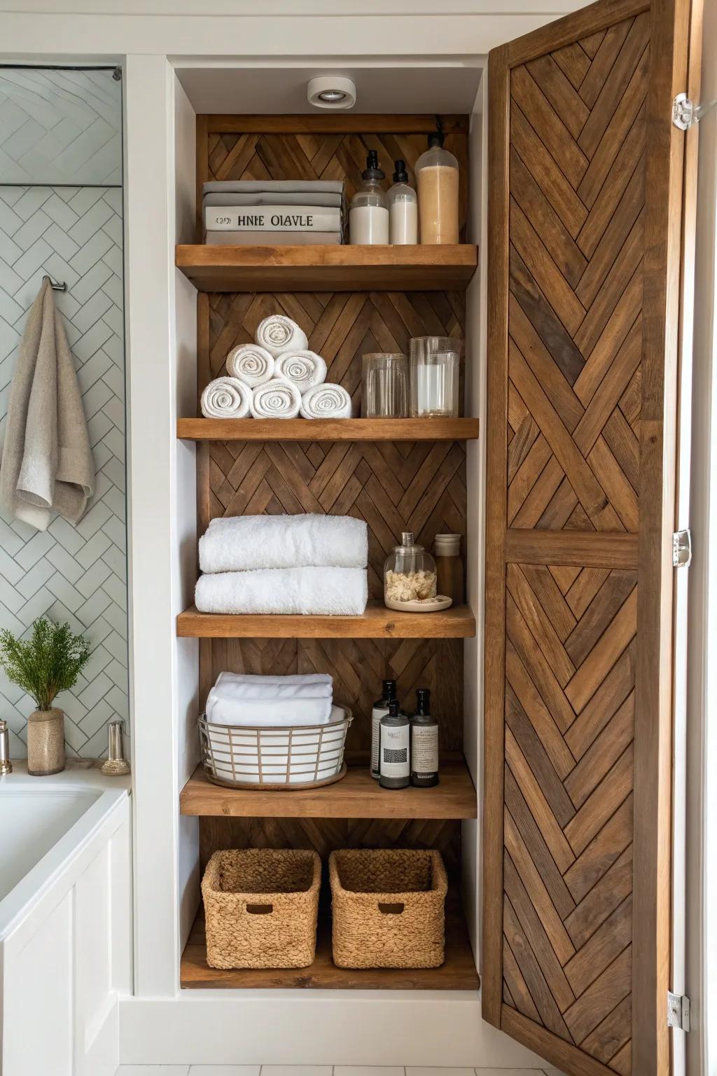 A back panel injects elegance and refinement into open racking.