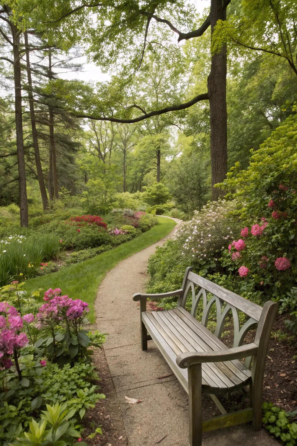 Backless bench for an open and flexible garden seating solution.