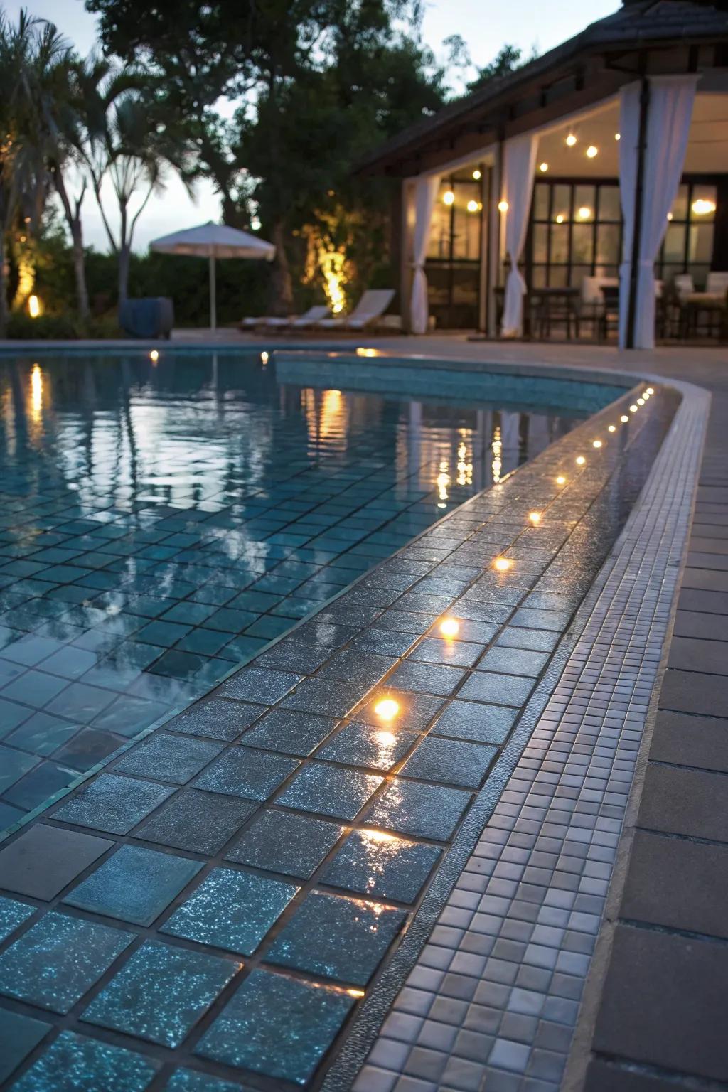 Reflective surfaces enhance the lighting, fashioning a more luminous ambiance.