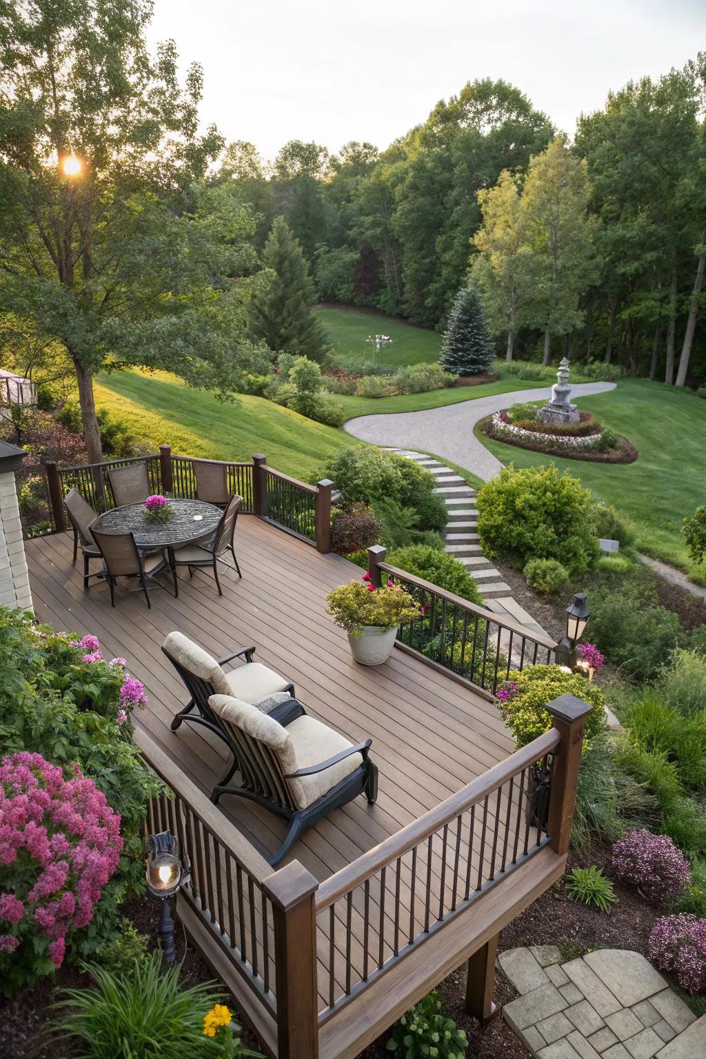 Rise above and relish the serenity from a raised deck.