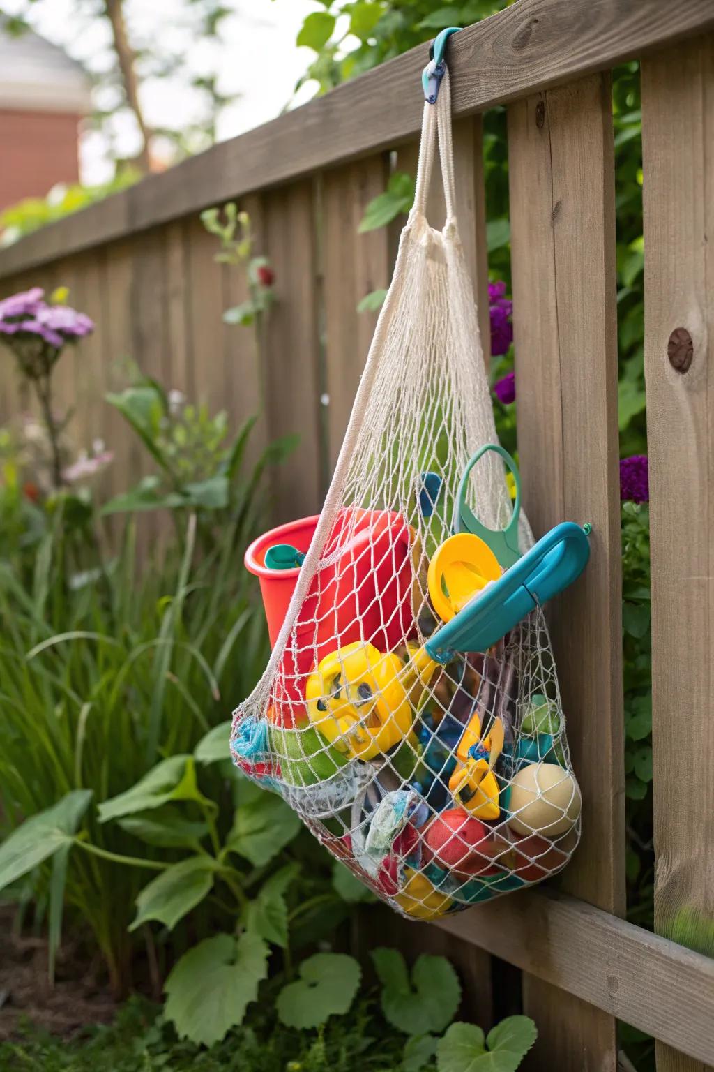 Mesh bags keep sand free.