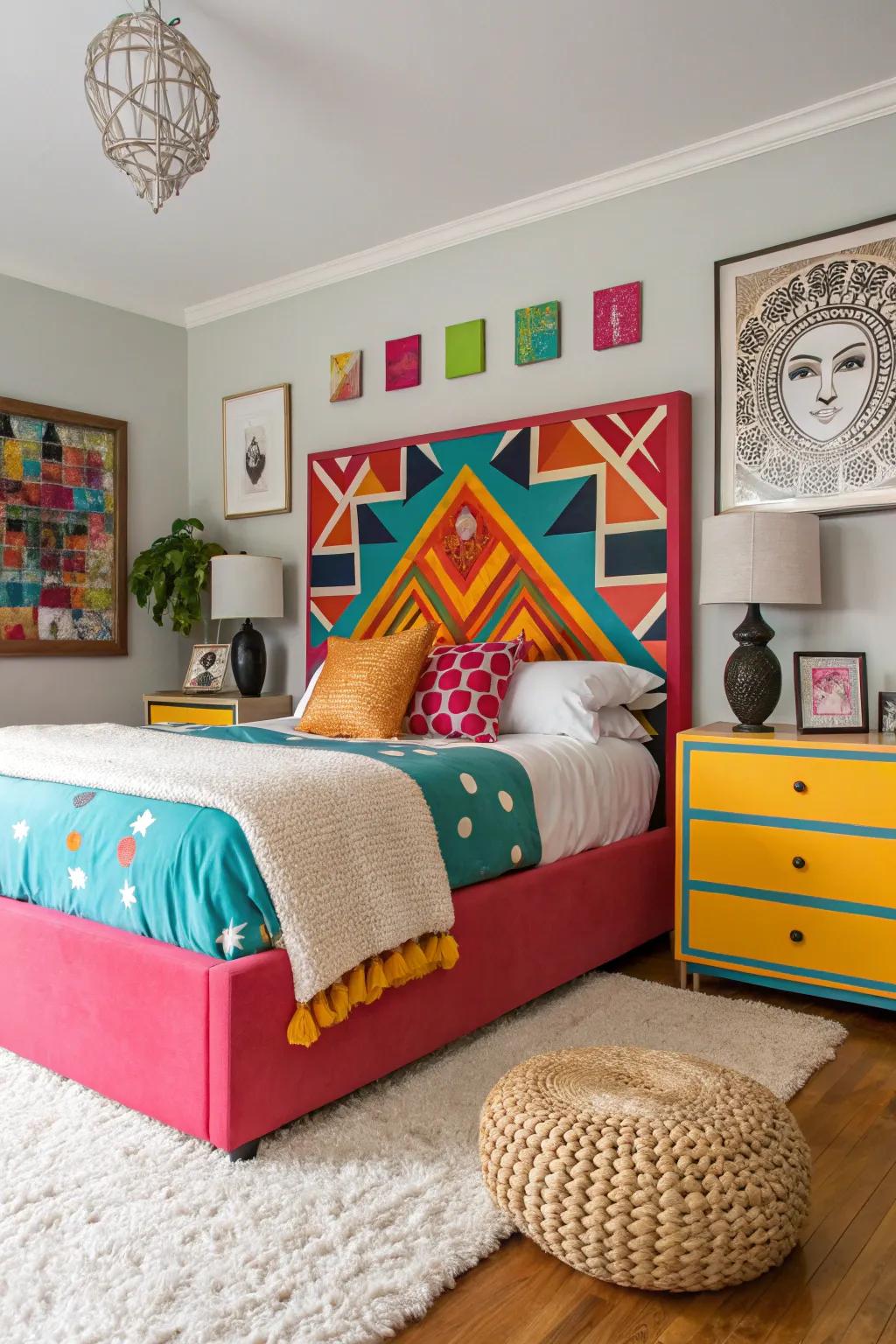 A stylish headboard can become a bold focal point in your bedroom.