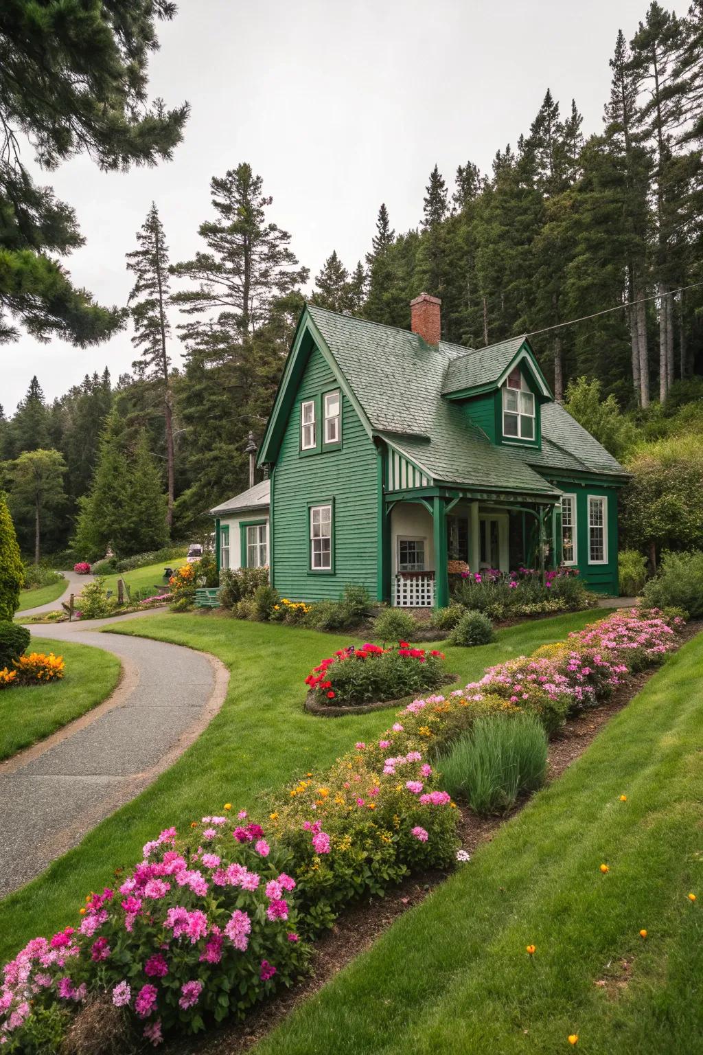 Nature-reflecting verdant blends beautifully with outdoor settings.