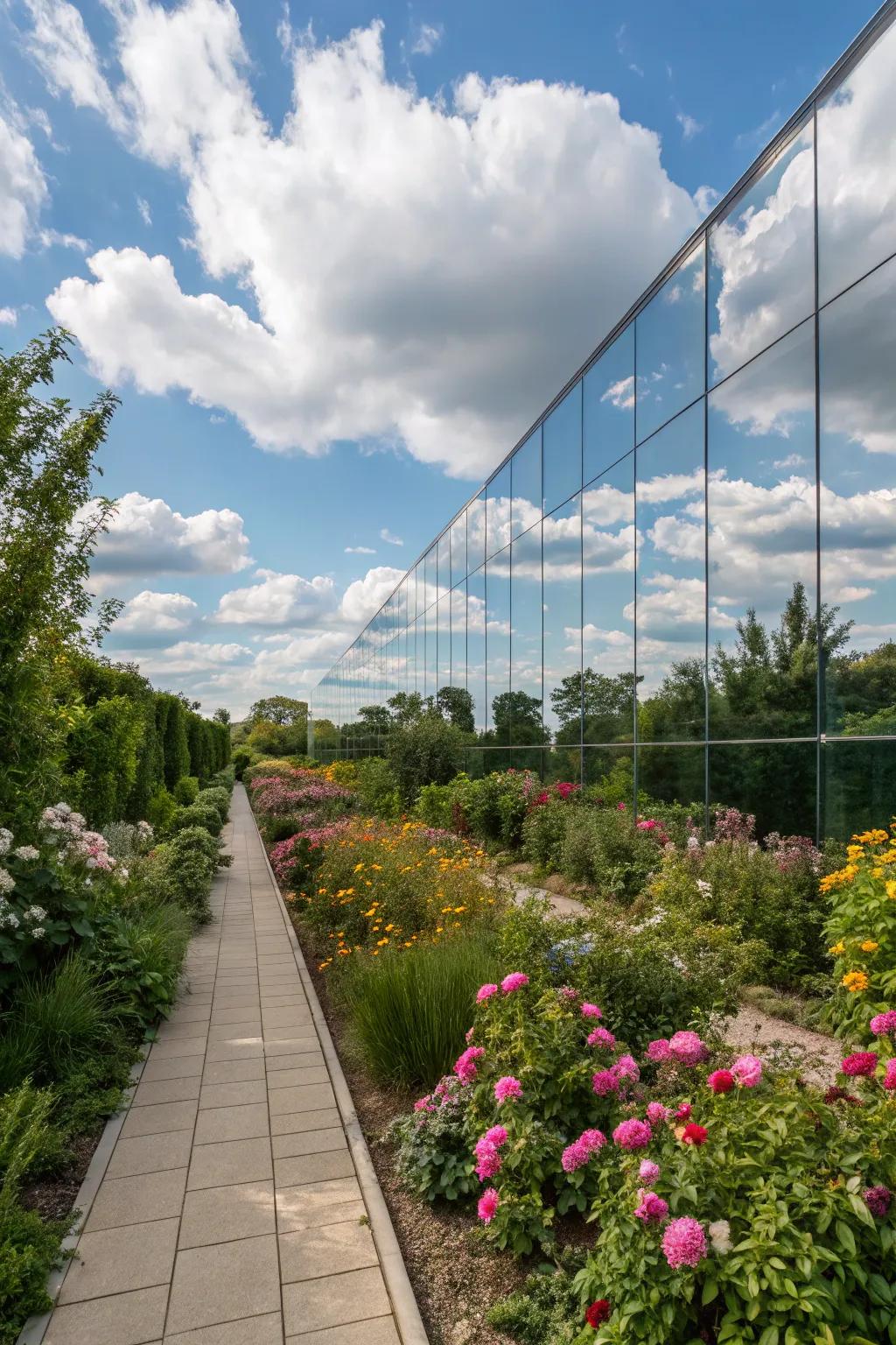Mirrored surfaces can revolutionize a garden by creating the illusion of expanded space.