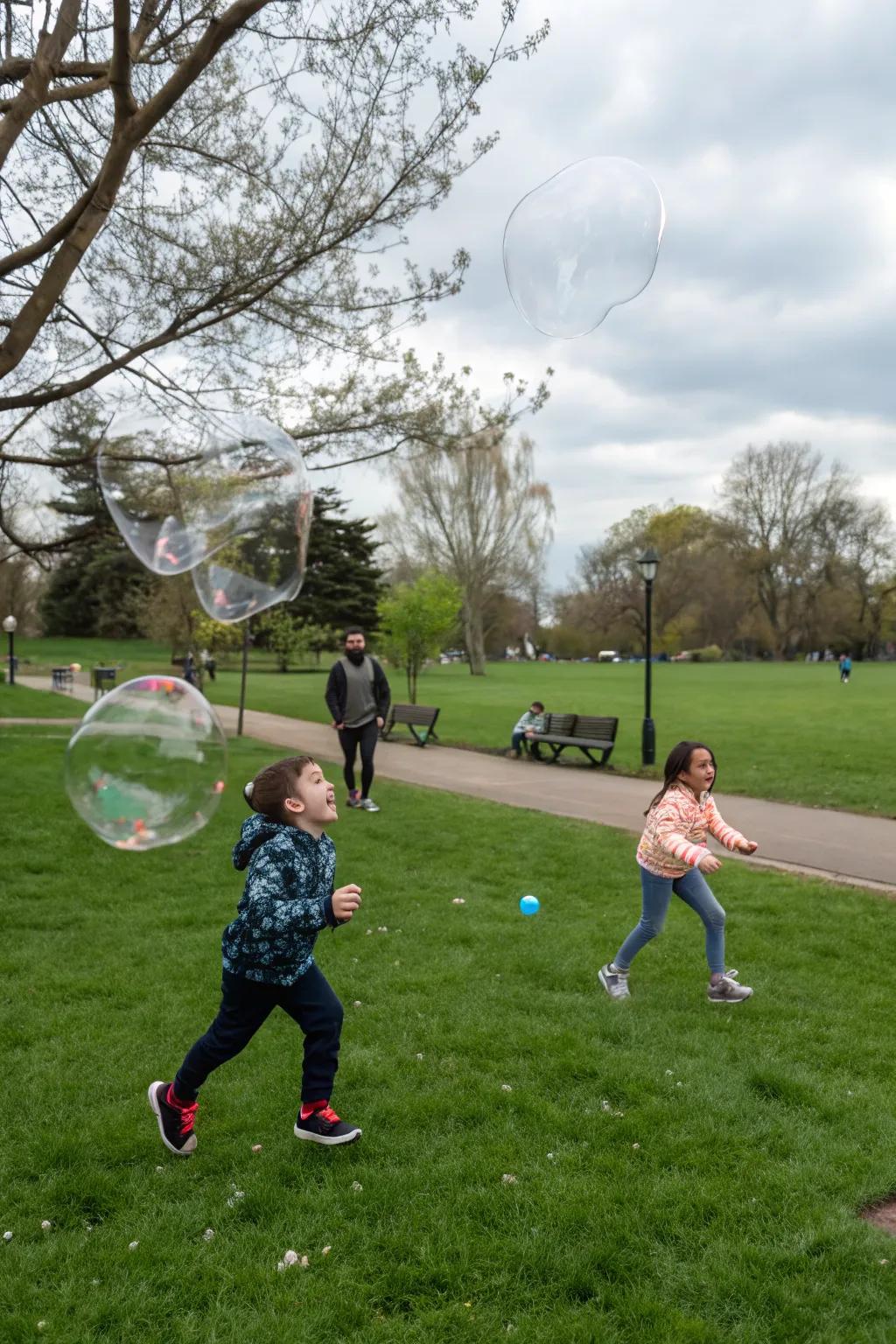 A bubble play zone adds magic and excitement for children.