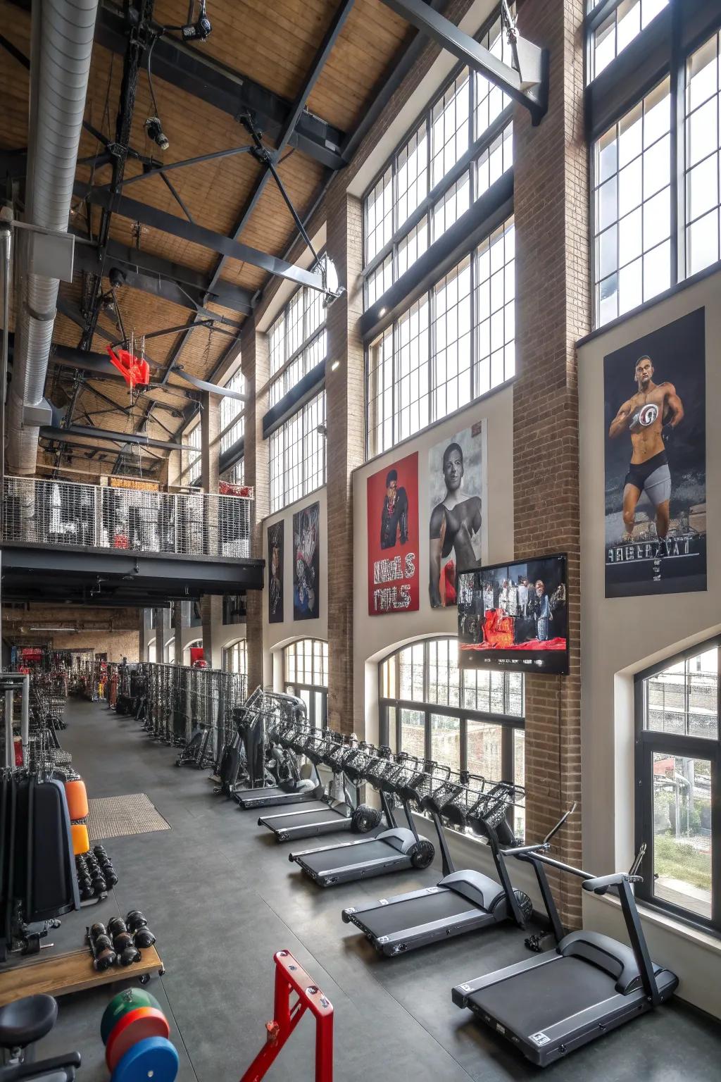 A well-appointed loft gym that encourages a wholesome way of life.
