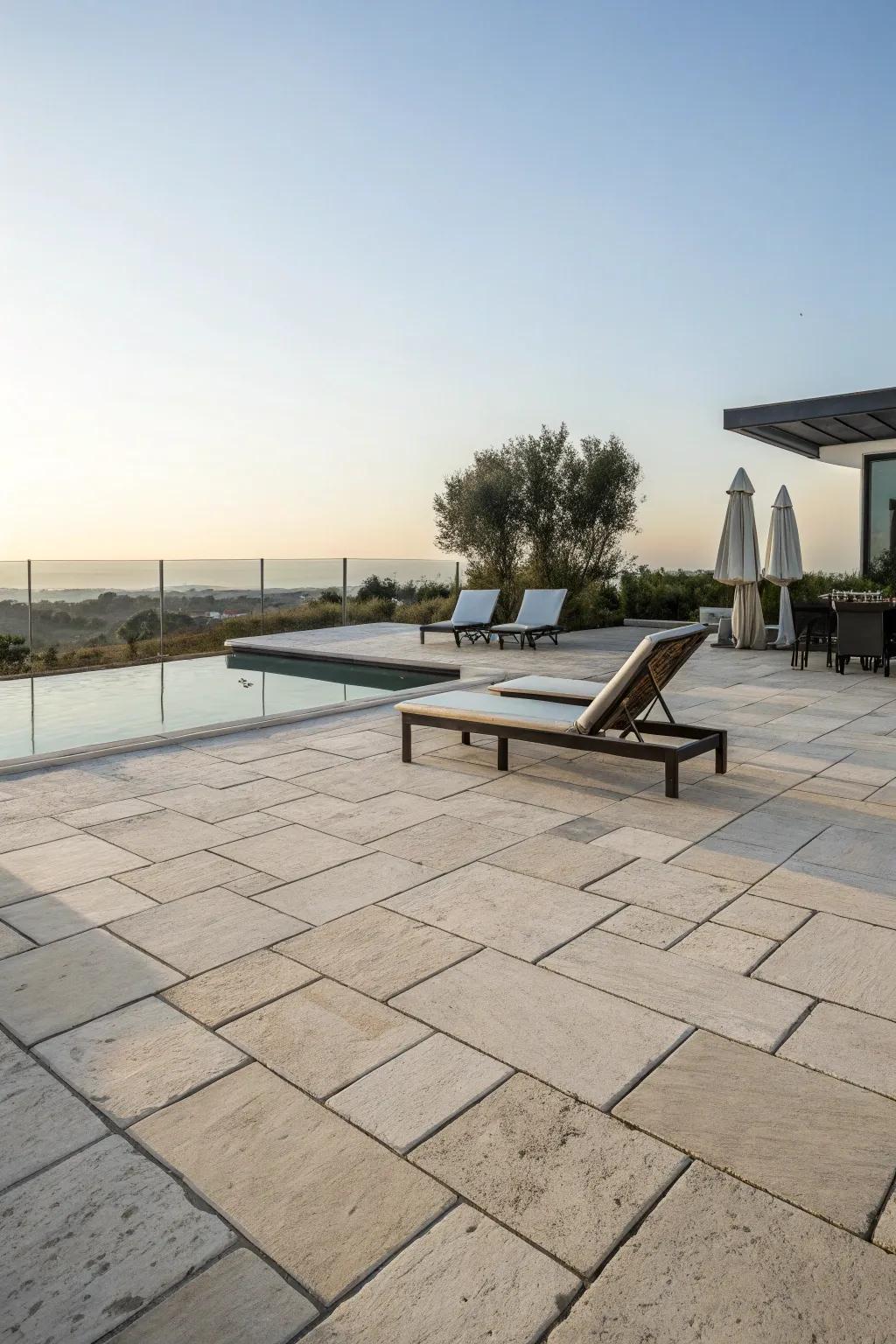 Stone pavers add elegance and sophistication to your pool deck.