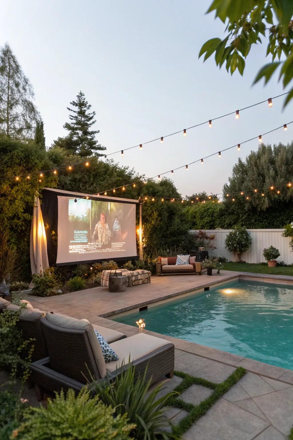 A pool theater turns your yard into an exterior cinema.