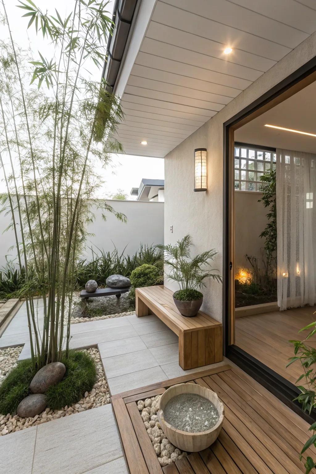 A porch addition designed as a Zen retreat.